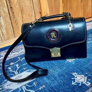 Rosemary Classic black leather vintage doctors style bag. Excellent condition.